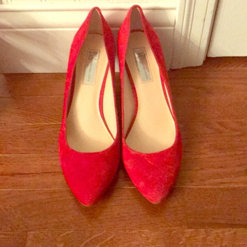 Red sueded heels
